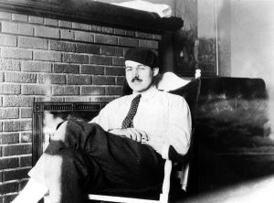 Hemingway in his Paris apartment
